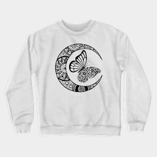 Moon & Flower Design Crewneck Sweatshirt